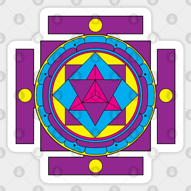 Merkaba Mandala Sticker by GalacticMantra